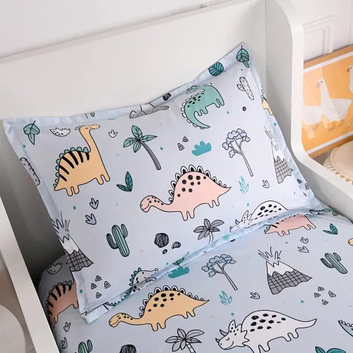 Miniatura 2 de Juego de sábanas suaves y fundas de almohada para cama Dnio, 2 piezas, sábanas para niños con estampado de dinosaurios tamaño individual 2 piezas