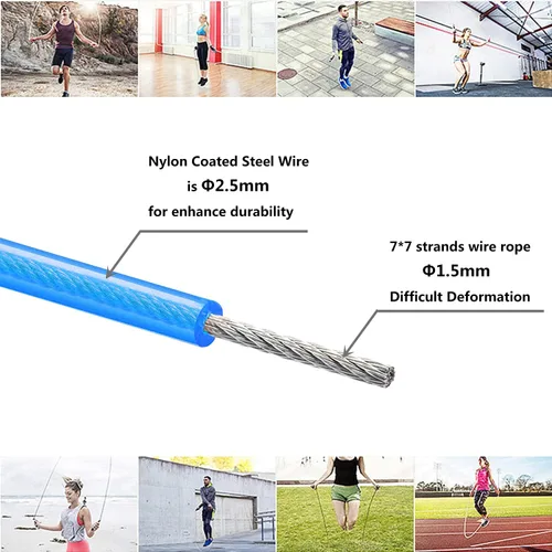 Miniatura 2 de Cable de repuesto para cuerda de salto de velocidad, 6 piezas de alambre de acero inoxidable de 10 pies con revestimiento de polímero para cuerdas