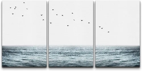 Miniatura 176 de NWT Juego de Arte de Pared de Lienzo Enmarcado Bosque Blanco y Negro Reflejo de Lago Paisaje Naturaleza Vida Silvestre Arte de Fotografía Rústico