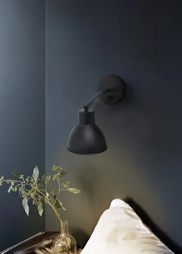 Miniatura 6 de Yosoan - Aplique de pared de lectura de 1 luz negro con interruptor de encendido y apagado Latón vintage industrial con ángulo de 340 grados