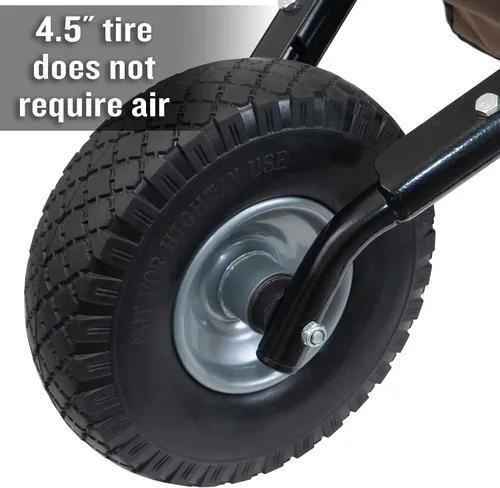Miniatura 7 de AMES Carretilla plegable para césped, ligero, resistente, con un solo neumático, para hojas, mantillo, suministros de jardín