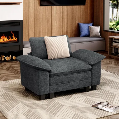 Miniatura 23 de MIXPATIO Juego de sofá modular Cloud en forma de U, asiento profundo de 3 piezas, sofá modular de 6 plazas y brazos extraíbles, felpilla de felpa