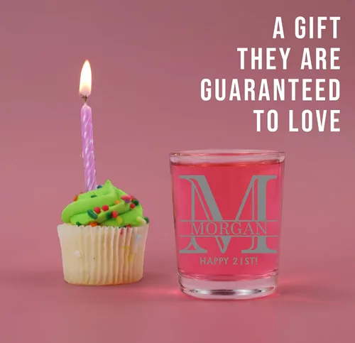 Miniatura 2 de Vaso de chupito grabado personalizado de 2.5 onzas, 1 paquete, nombre del monograma personalizado, regalos personalizados para hombres y mujeres