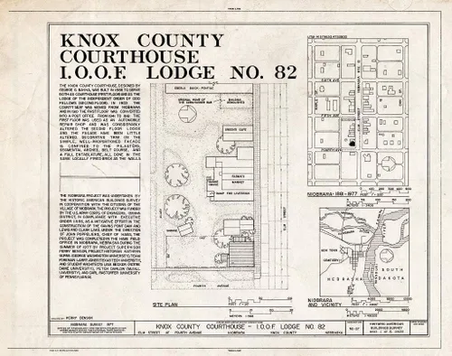 Historic Pictoric : Blueprint HABS NEB,54-NIOB,5- (Sheet 1 of 5) - Knox County Courthouse, Southwest Corner of Fourth Avenue & Elm Street, Niobrara,