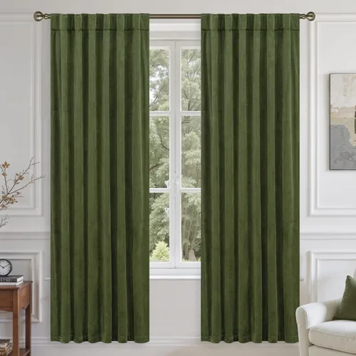 Miniatura 15 de LAMIT - Paneles de terciopelo beige para sala de estar de 72 pulgadas de largo, elegantes cortinas aisladas térmicamente e insonorizadas
