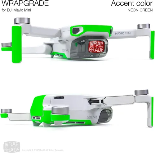 Miniatura 4 de Wrapgrade Skin compatible con DJI Mavic Mini Color decorativo Verde neón