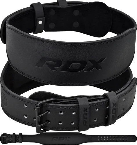 RDX Cinturón de Levantamiento de Pesas para Gimnasio y Fitness, Piel de Vaca, 10 cm 15 cm de Soporte Lumbar Acolchado para la Espalda, 10 Agujeros