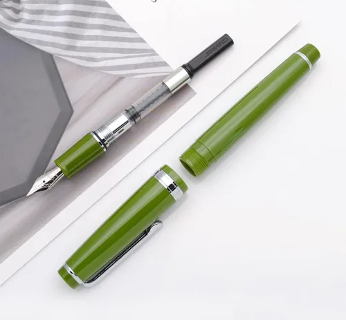 Miniatura 3 de JINHAO 82 - Pluma estilográfica con clip plateado (punta F 0.020 in, verde aguacate)