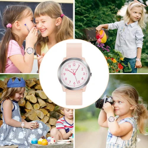 Miniatura 6 de Reloj analógico para niños y niñas, niños y adolescentes, de 5 a 18 años, tiempo de aprendizaje y fácil de leer, reloj de pulsera minimalista