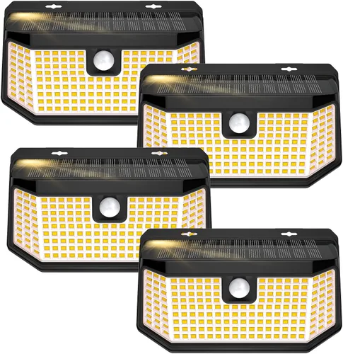 Miniatura 11 de Aootek Luces solares para exteriores, 182 LED, 2500 lúmenes, luz solar con sensor de movimiento, IP65, impermeable, gran angular, para patio