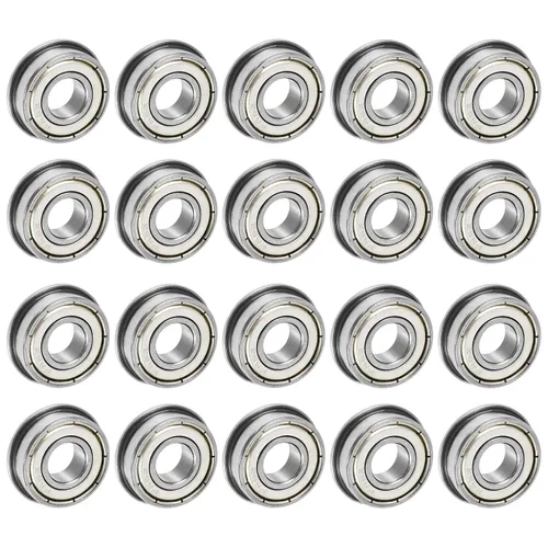 Miniatura 9 de uxcell Rodamiento de bolas con brida FR156ZZ, 20 rodamientos de brida ABEC1 de doble blindaje de acero cromado de 3/16" x 5/16" x 1/8
