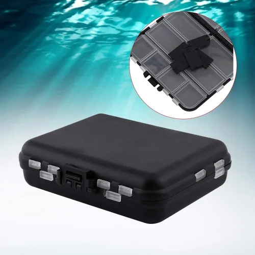 Miniatura 8 de Cajas de aparejos de pesca, caja organizadora de pesca portátil, 26 compartimentos individuales, caja de almacenamiento de cebos de pesca, caja