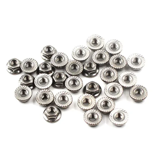 Miniatura 9 de Tuercas de brida métricas de acero inoxidable 304 M16 de 0.630 in, paquete de 8