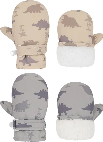 Urban Virgin Guantes de invierno para bebés y niños pequeños, con forro polar, cálidos, impermeables, guantes de nieve para niños y niñas