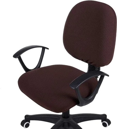 Miniatura 10 de Smiry - Fundas de asiento elásticas para silla de oficina con diseño jacquard, desmontables, lavables, antipolvo, protectores para cojines de silla