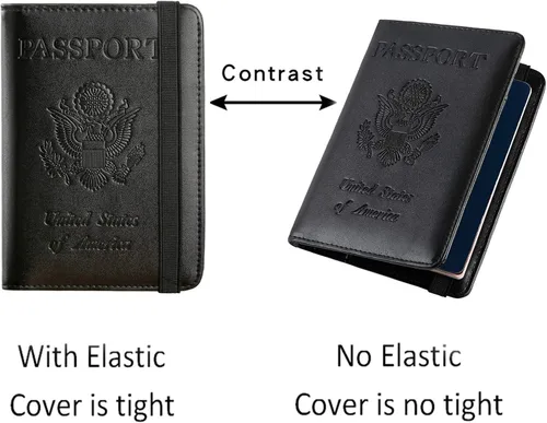 Miniatura 7 de Funda para pasaporte con bloqueo RFID de piel organizador de documentos de viaje