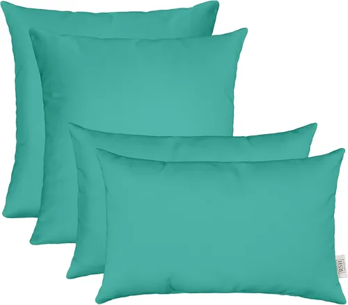 Miniatura 8 de RSH DECOR: Sunbrella Juego de 4 almohadas lumbares y cuadradas 20 x 12 pulgadas y 17 x 17 pulgadas Tela resistente al agua y a la decoloración