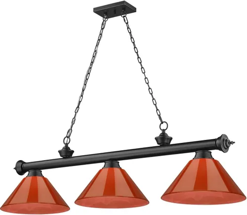Miniatura 11 de Z-Lite 2306-3BP-PRD - Colgante de billar con cordón, 3 luces, 180 vatios totales, chapado en bronce