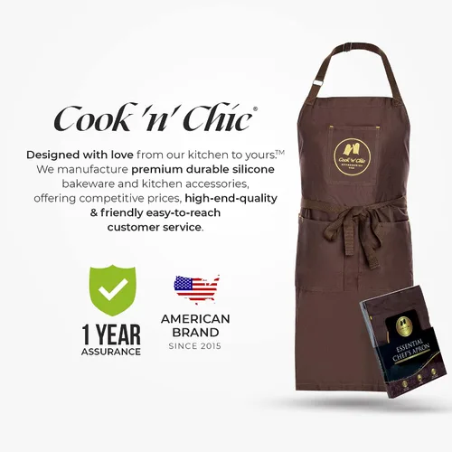 Miniatura 8 de Delantal de cocina Essential Chef - Profesional y duradero para cocinar - Delantal de cocina de algodón - Ajustable por Cook'n'Chic