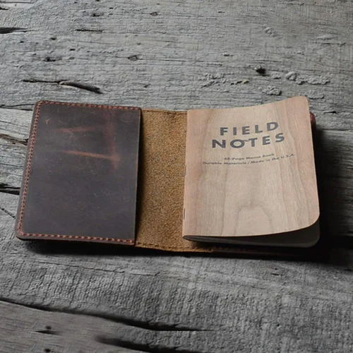 Miniatura 3 de JJNUSA Funda para diario de cuero genuino vintage hecha a mano para diario de 3.5 x 5.5 pulgadas, notas de campo, Moleskine Cahier, cuadernos