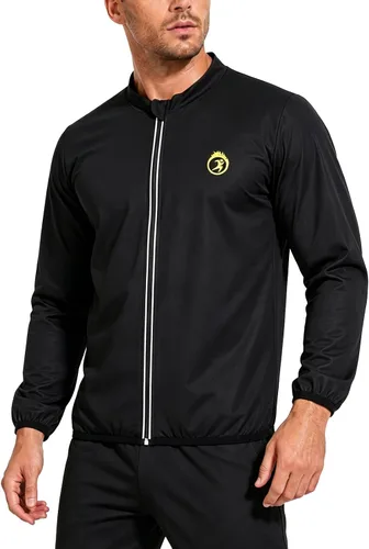 Miniatura 2 de NINGMI Traje de sauna para hombre, chaqueta para sudar, camisa de manga larga, trajes de entrenamiento con cremallera, gimnasio, ejercicio, fitness