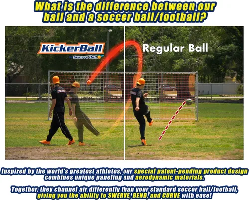 Miniatura 7 de Kickerball – Pelota de fútbol curva y con efecto – Patea como los profesionales, gran regalo para niños y niñas – Perfecto para partido o juego al