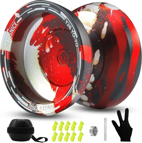 Miniatura 9 de FETESNICE Yoyo profesional de mariposa Y26 - Yoyo giratorio de dedo de doble modo receptivo/no responde, para niños, adultos y jugadores