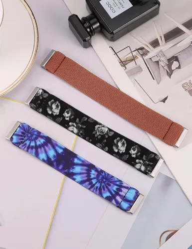 Miniatura 4 de TOYOUTHS Compatible con Fitbit Sense/Sense 2 Band/Versa 3/Versa 4 Bandas para mujeres y hombres, correa de tela de nailon elástica de repuesto