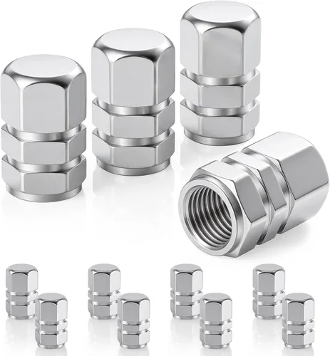 Miniatura 7 de JUSTTOP - Tapones para válvula de neumático de coche, 12 tapas de aire, universales para autos, SUVs, bicicletas, camiones y motocicletas, color rojo