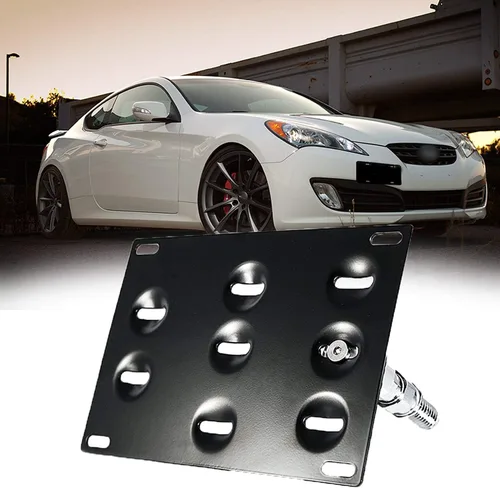 Xotic Tech - Gancho de remolque para placa de matrícula compatible con Hyundai Genesis Coupe 2016 2015 2014 2013 2012 2011 2010 (negro)