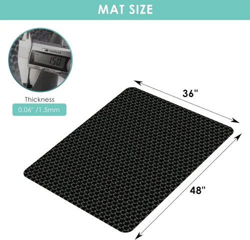 Miniatura 7 de Vicwe Tapete para silla de oficina para suelo de madera dura, 48 x 36 pulgadas, tapete para silla de juegos para madera dura, fácil deslizamiento
