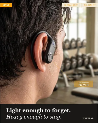 Miniatura 3 de TREBLAB Auriculares inalámbricos X4 con ganchos para los oídos, batería 253H, micrófono ENC, Bluetooth 5.4, funda de carga USB-C, IPX5 impermeable