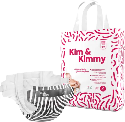 Miniatura 18 de Kim & Kimmy Pañales ecológicos, recién nacidos, hasta 11 libras, 32 pañales – Protección contra fugas de 12 horas, sin erupciones, hipoalergénicos