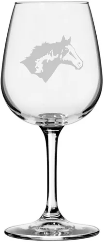 Miniatura 74 de Morgan Body Horse - Copa de vino grabada multiusos (12.75 onzas)