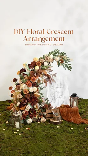 Miniatura 7 de Ling's moment Flores Artificiales de Otoño 25 Piezas Rosas Naranja Quemado Decoración c/Tallos, 3" Tacto Real DIY Espuma Floral para Ramo de O
