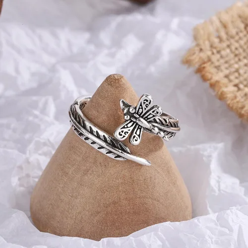 Miniatura 170 de Anillo de plata de ley 925, minimalista, ajustable, hecho a mano, para mujeres y niñas