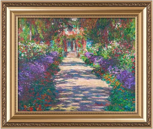 Miniatura 16 de IPIC - Reproducción artística de los lirios de agua de Claude Monet 1906, impresiones giclée coinciden con el marco dorado clásico, arte de pared
