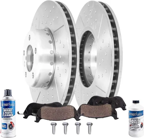 Miniatura 34 de Detroit Axle - Kit de freno trasero para Chrysler Town & Country Dodge Grand Caravan VW Routan, repuesto de pastillas de freno de cerámica
