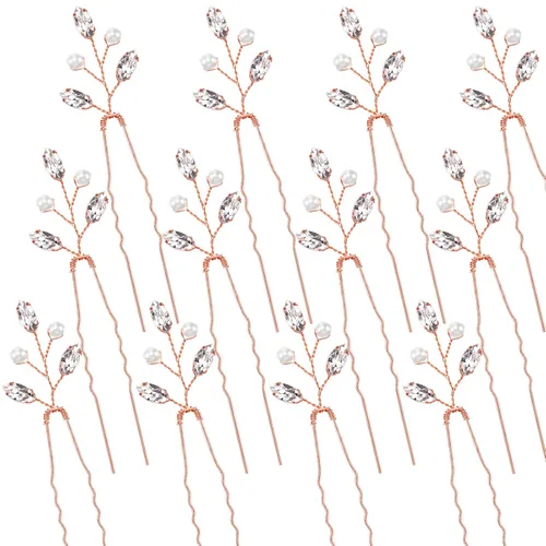 Miniatura 7 de 12 horquillas para el pelo de novia, accesorios de cristal, perlas de diamantes de imitación para novias, damas de honor, accesorios de boda