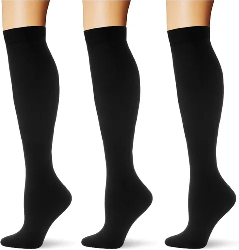 (3 pares) Calcetines de compresión 20-30 mmHg, calcetines largos hasta la rodilla para mujeres y hombres, soporte atlético, para viajes y uso diario