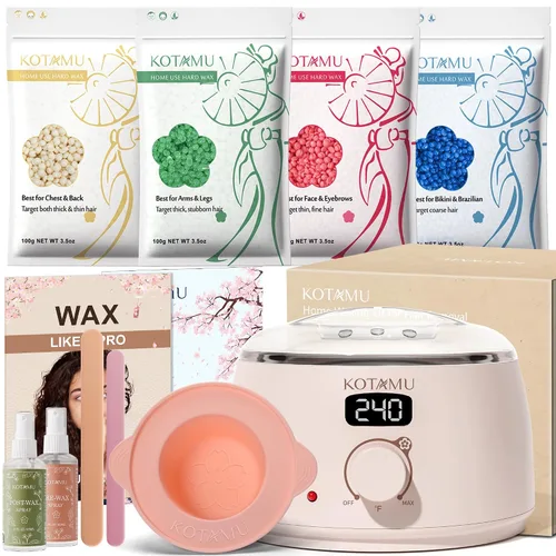 Miniatura 10 de KOTAMU Kit de depilación digital negra para mujeres y hombres, piel sensible, olla de cera dura para cejas, cara, piernas, axilas, depilación suave