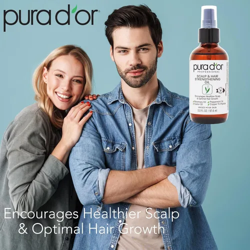 Miniatura 4 de PURA D'OR Aceite para fortalecer el cuero cabelludo y el cabello (3.3 onzas x 2 = 6.6 onzas) soporta un crecimiento óptimo, reduce la rotura, nutre