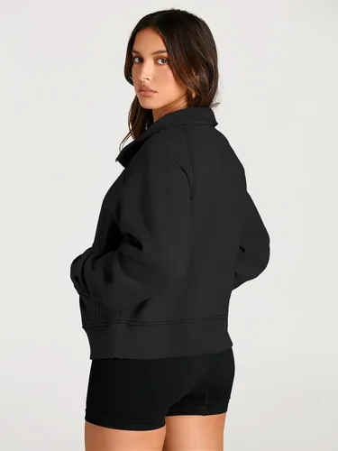 Miniatura 5 de AUTOMET Womens Sweatshirts Half Zip Cropped Pullover Fleece Quarter Zipper Hoodies Fall outfits Clothes Thumb Hole