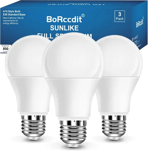 Miniatura 9 de BoRccidt SunLike - Bombilla de luz de espectro completo de 2700 K, LED cálido de 15 W = 100 W, sin parpadeo y sin rayos UV, 90+CRI y 30000 H de vida