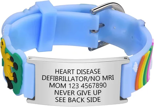 Miniatura 29 de Pulsera de Identificación Médica Personalizada para Niños - Pulsera de Identificación de Silicona Linda para Autismo Alergia Convulsiones