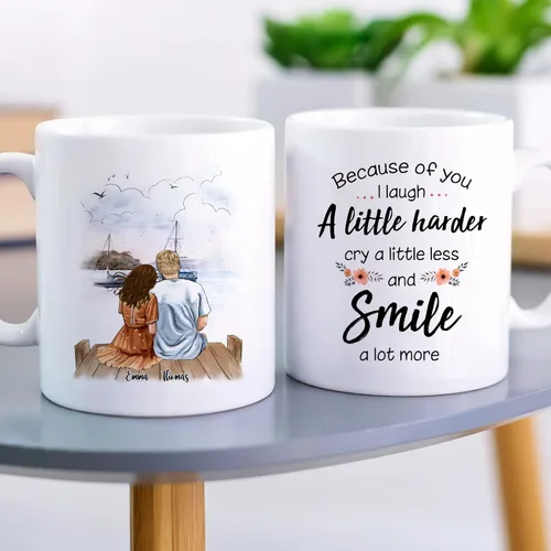 Miniatura 3 de Gossby Taza de café personalizada para parejas, regalo personalizado para pareja, con diseño, nombre, aniversario, día de San Valentín, regalo