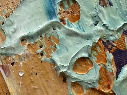 Miniatura 3 de zoinart Arte de pared 3D texturizado pintado a mano, 24 x 48 pulgadas, pinturas al óleo coloridas abstractas, arte de pared grande para decoración