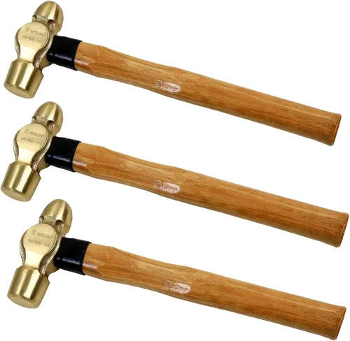Miniatura 29 de WEDO Martillo de Bola de Latón con Mango de Fibra de Vidrio, Martillo de Bola Pein, 1lb, 280mm, 11