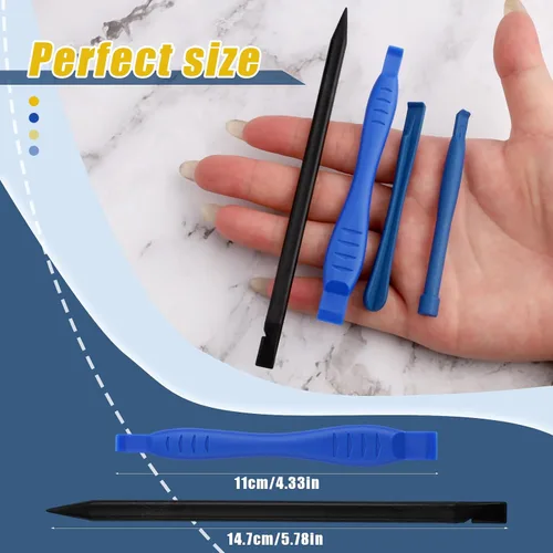 Miniatura 2 de Paquete de 18 herramientas profesionales de palanca Spudger Spudgers de plástico, 2 barras de palanca triangulares de metal, 8 hojas gruesas