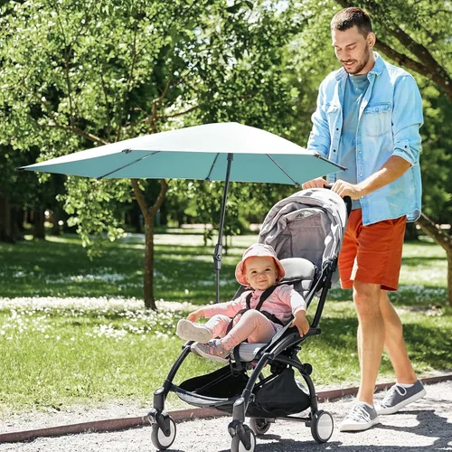 Miniatura 8 de G4Free Sombrilla ajustable UPF 50+ XL con abrazadera universal, protección UV, sombrilla para silla de playa, cochecito, silla de ruedas, carrito